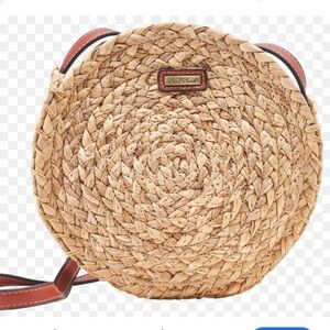 Sun N’ Sand Seagrass Round straw crossbody bag